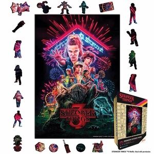 Stranger Things Wooden Jigsaw Puzzle in wooden gift box - The Battle of Hawkins
